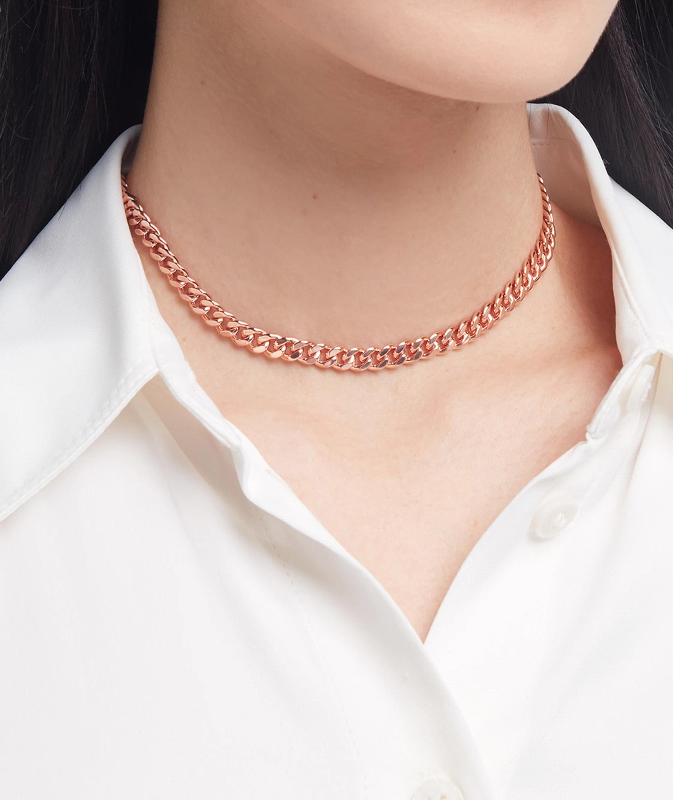 Cuban link choker with pendant online